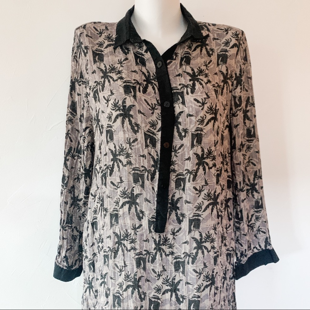 𝅺Black and grey linen dress